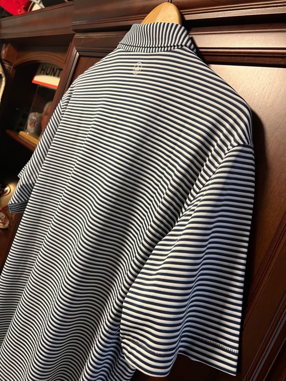 Brand New Peter Millar Crown Crafted Stretch Classic Navy & White Striped Polo! - Picture 3 of 12